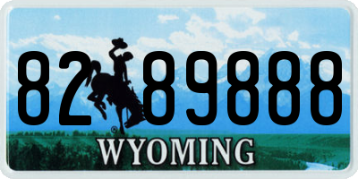 WY license plate 8289888