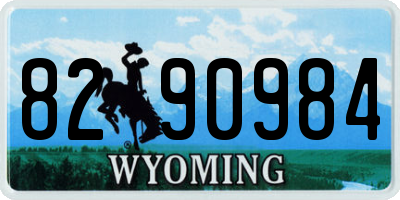 WY license plate 8290984