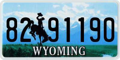 WY license plate 8291190