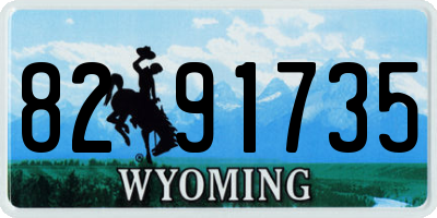 WY license plate 8291735