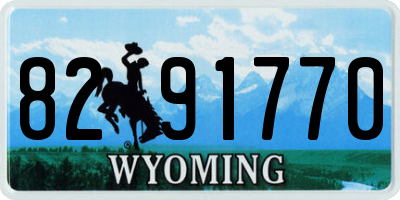 WY license plate 8291770