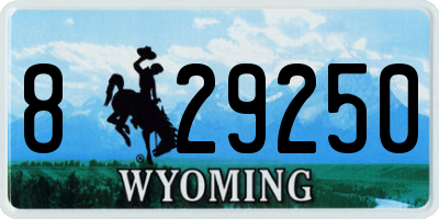 WY license plate 829250