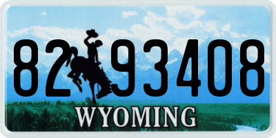 WY license plate 8293408