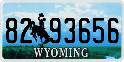 WY license plate 8293656