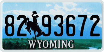 WY license plate 8293672