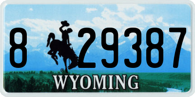WY license plate 829387