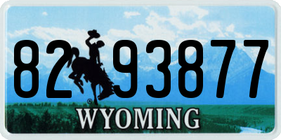WY license plate 8293877