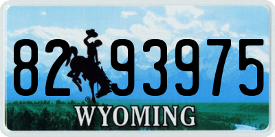 WY license plate 8293975