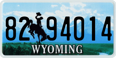 WY license plate 8294014