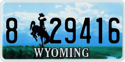 WY license plate 829416