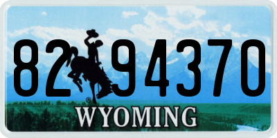 WY license plate 8294370