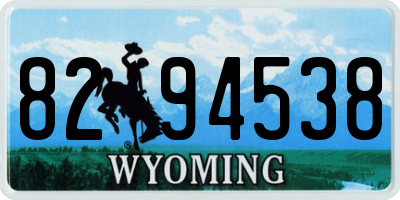 WY license plate 8294538