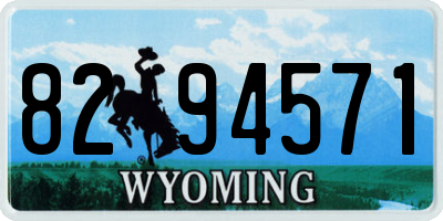 WY license plate 8294571