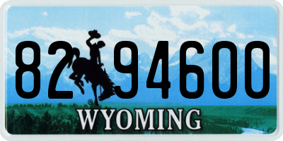 WY license plate 8294600