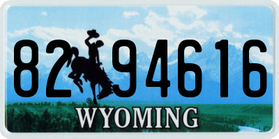 WY license plate 8294616
