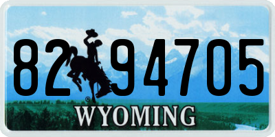 WY license plate 8294705