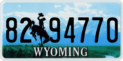 WY license plate 8294770