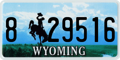 WY license plate 829516