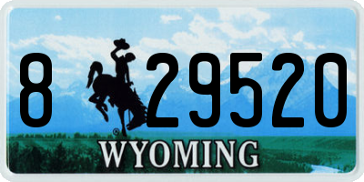 WY license plate 829520