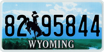 WY license plate 8295844