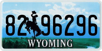 WY license plate 8296296