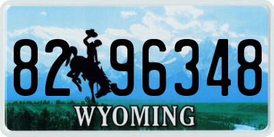 WY license plate 8296348