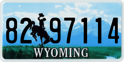 WY license plate 8297114