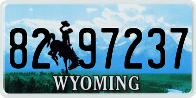 WY license plate 8297237