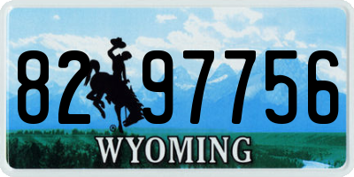 WY license plate 8297756