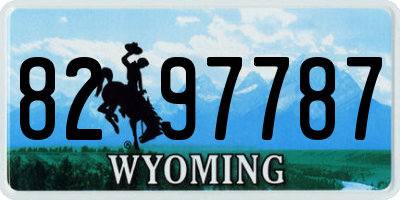 WY license plate 8297787