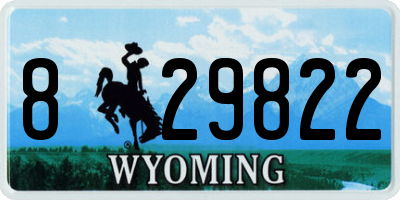 WY license plate 829822