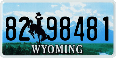 WY license plate 8298481