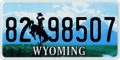 WY license plate 8298507