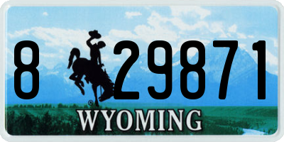 WY license plate 829871
