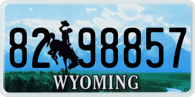 WY license plate 8298857