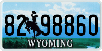 WY license plate 8298860