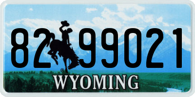 WY license plate 8299021