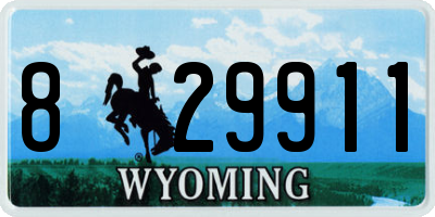 WY license plate 829911