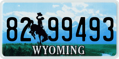 WY license plate 8299493