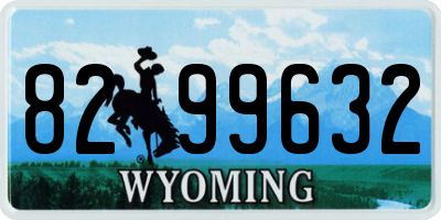 WY license plate 8299632