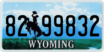 WY license plate 8299832