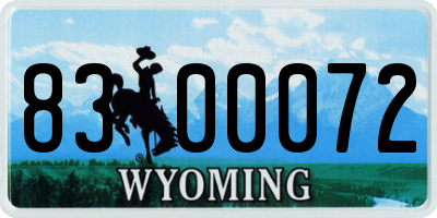 WY license plate 8300072