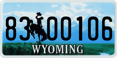 WY license plate 8300106