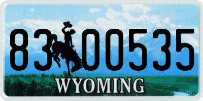 WY license plate 8300535
