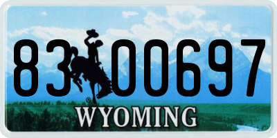 WY license plate 8300697