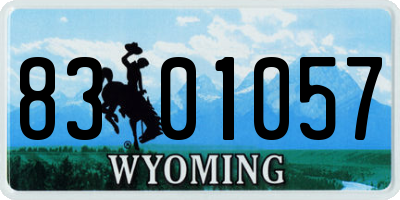 WY license plate 8301057