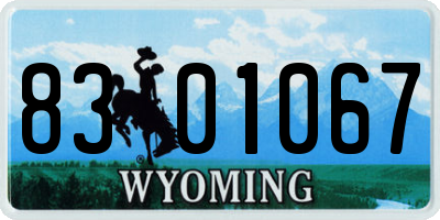 WY license plate 8301067