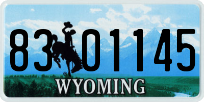 WY license plate 8301145