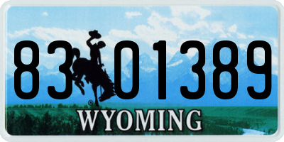 WY license plate 8301389
