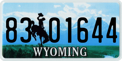 WY license plate 8301644